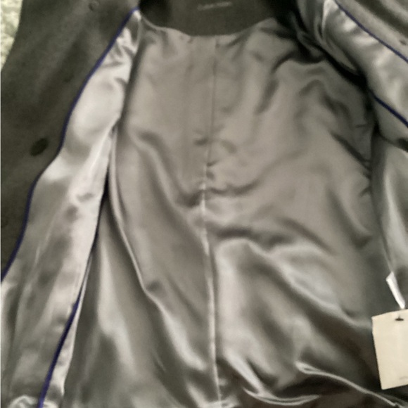 Calvin Klein Charcoal Double-Breasted Pea Coat Jacket Size 8 - Picture 10 of 10